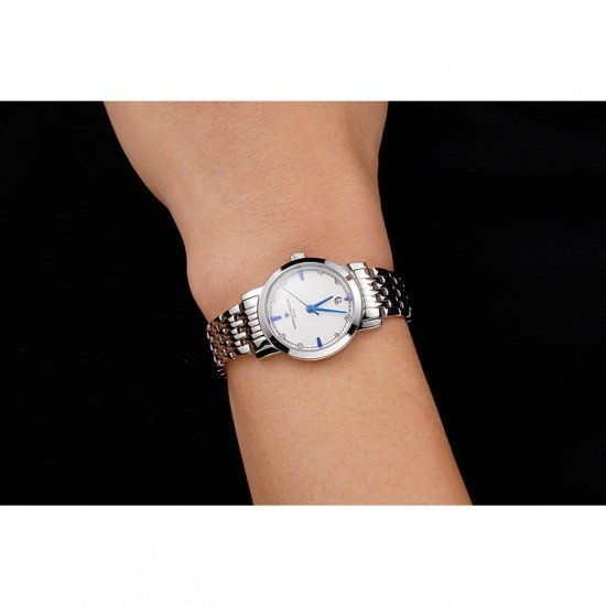 Vacheron Constantin Fine White Dial Blue Marks Stainless Steel Case And Bracelet