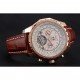 Breitling For Bentley Mulliner Tourbillon White Dial Rose Gold Case Brown Leather Strap