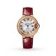 Swiss Ballon Bleu de Cartier watch, 33 mm, pink gold, diamonds, leather