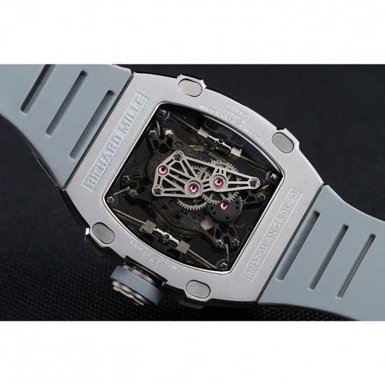 Richard Mille Tourbillion Rafael Nadal RM 27-01 Silver Case White Rubber Bracelet 1454255