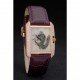 Cartier Tank Anglaise White Dragon Dial Diamonds Gold Case Purple Leather Bracelet