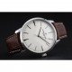 Swiss Vacheron Constantin Patrimony White Dial Silver Case Brown Leather Bracelet 1454158