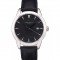 Swiss Vacheron Constantin Traditionnelle Black Dial Stainless Steel Case Black Leather Bracelet