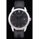 Swiss Vacheron Constantin Traditionnelle Black Dial Stainless Steel Case Black Leather Bracelet