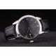 Swiss Vacheron Constantin Traditionnelle Black Dial Stainless Steel Case Black Leather Bracelet