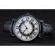 Cartier Rotonde White And Black Dial Black Case Black Leather Bracelet 1454219