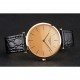 Swiss Longines Grande Classique Gold Dial Gold Case Black Leather Strap