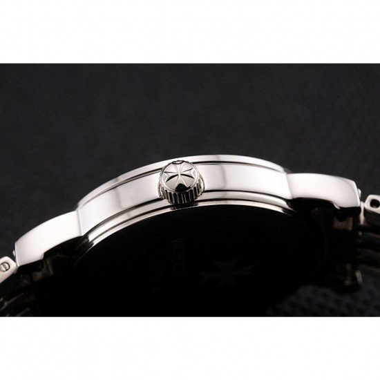 Vacheron Constantin Fine Black Dial Silver Marks Stainless Steel Case And Bracelet