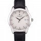 Swiss Vacheron Constantin Traditionnelle White Dial Stainless Steel Case Black Leather Bracelet