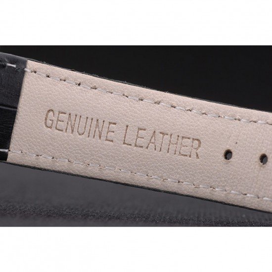 Swiss Vacheron Constantin Traditionnelle White Dial Stainless Steel Case Black Leather Bracelet