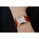 Cartier Tank Anglaise 30mm White Dial Gold Case Red Leather Bracelet