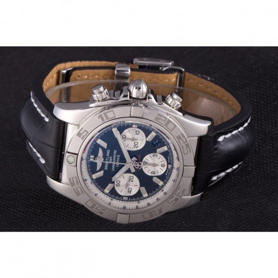 Swiss Breitling Chronomat Black Dial with Black Leather Band 621520