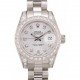 Rolex DateJust Brushed Stainless Steel Diamond Plated Case White Dial Diamond Plated Bezel