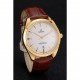 Omega Tresor Master Co-Axial White Dial Gold Case Brown Leather Strap