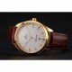 Omega Tresor Master Co-Axial White Dial Gold Case Brown Leather Strap