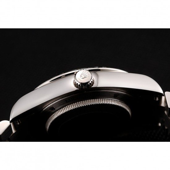 Swiss Rolex Day-Date Black Dial Diamond Case Diamond Numerals Stainless Steel Bracelet 1453965