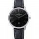 Swiss Vacheron Constantin Patrimony Black Dial Silver Diamonds Case Black Leather Bracelet 1454164