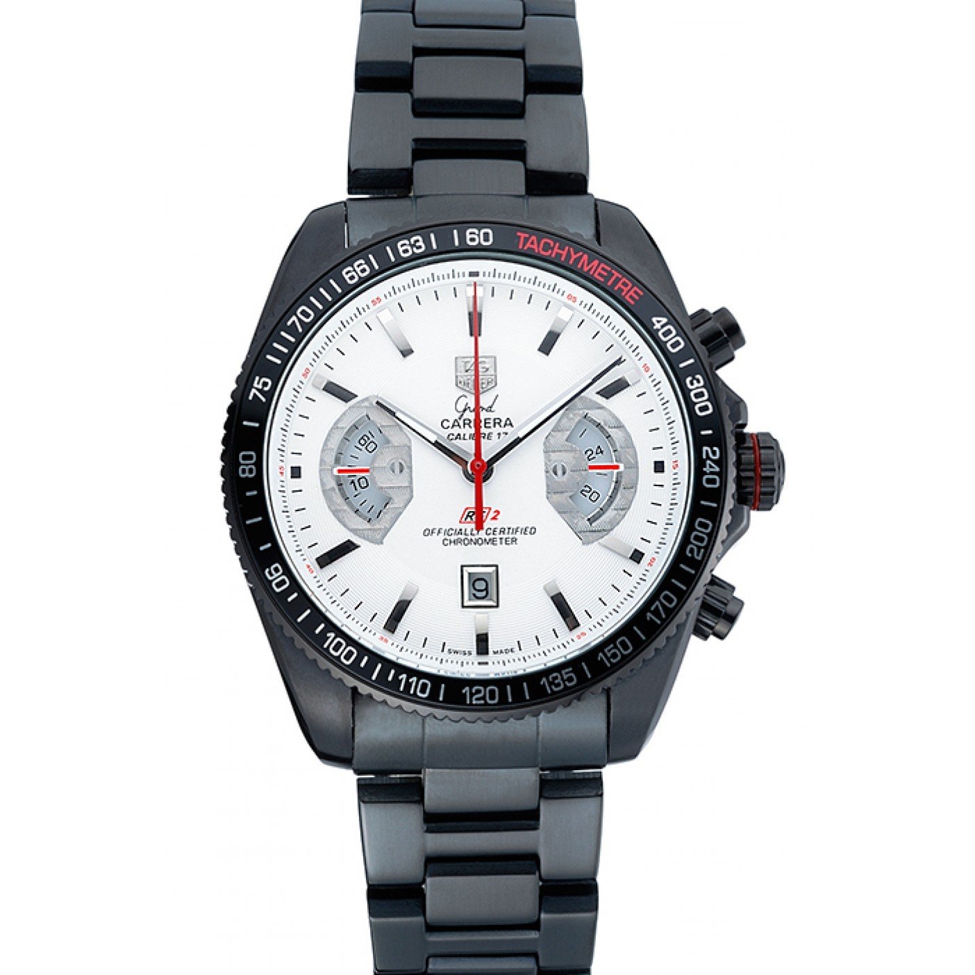 Tag Heuer Carrera Black Stainless Steel Case White Dial 98241
