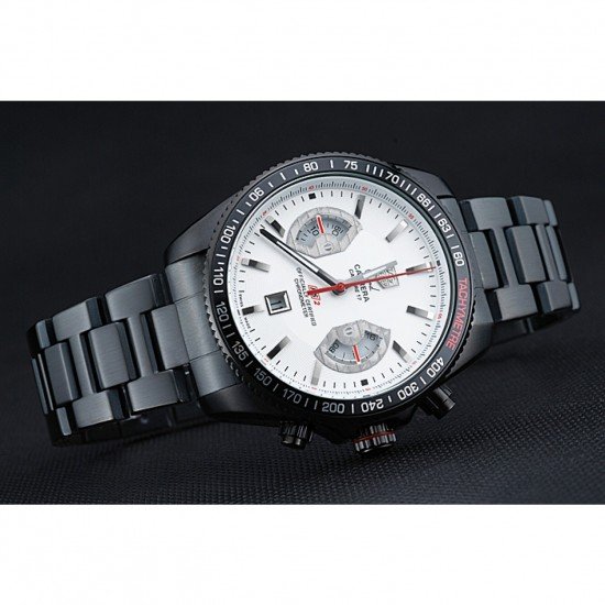 Tag Heuer Carrera Black Stainless Steel Case White Dial 98241