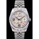 Rolex DateJust Stainless Steel Ribbed Bezel Flower Silver Dial 41983