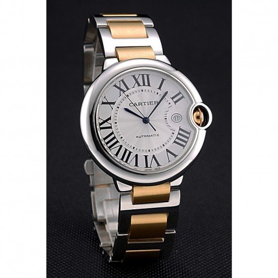 Swiss Cartier Ballon Bleu 42mm Silver Dial Stainless Steel Case Two Tone Gold Bracelet 622877