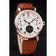 Vacheron Constantin Tourbillion White Dial Rose Gold Case Brown Leather Bracelet