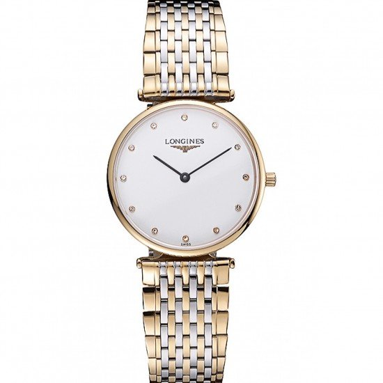 Longines La Grande Classique Two Tone Band White Dial Diamond Markers Homme 622101