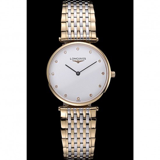 Longines La Grande Classique Two Tone Band White Dial Diamond Markers Homme 622101