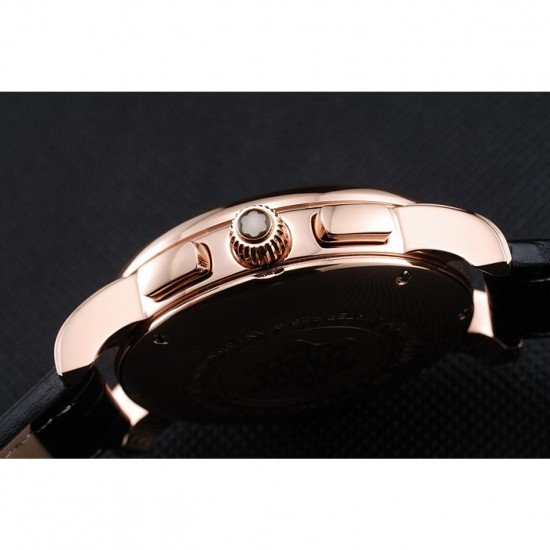 Montblanc Twinfly Chronograph Black Dial Black Leather Bracelet 1454118