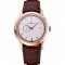 Swiss Vacheron Constantin Patrimony Contemporaine Rose Gold Case White Dial Brown Leather Bracelet 622680