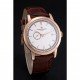 Swiss Vacheron Constantin Patrimony Contemporaine Rose Gold Case White Dial Brown Leather Bracelet 622680