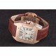 Swiss Cartier Santos Rose Gold with Brown Leather Strap 621522