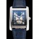 Cartier Tank White Dial Stainless Steel Case Blue Leather Strap 622762