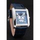 Cartier Tank White Dial Stainless Steel Case Blue Leather Strap 622762