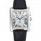 Cartier Tank MC White Dial Stainless Steel Case Black Leather Bracelet 622689