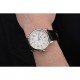 Cartier Rotonde Date White Dial Stainless Steel Case Black Leather Strap