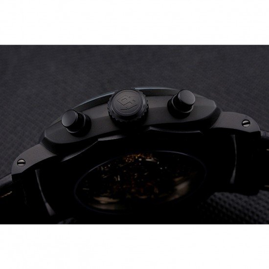 Swiss Panerai Radiomir 1940 Chronograph Black Dial Black Ionized Case Black Leather Strap