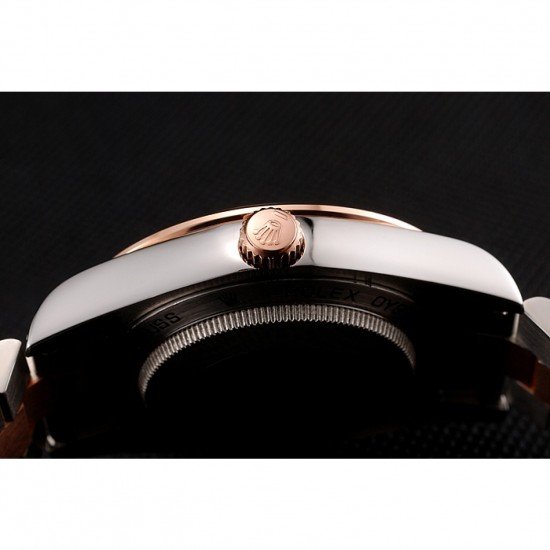 Swiss Rolex Day-Date Diamonds Bezel Rose Gold And Staineless Steel Bracelet 1454107