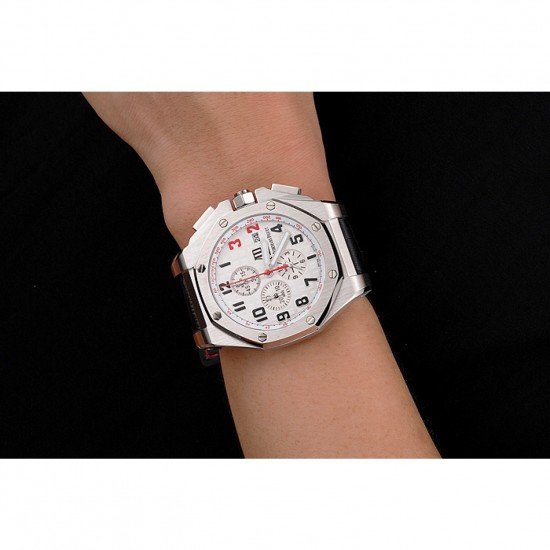 Audemars Piguet Royal Oak Offshore Shaquille O'Neal White Dial Stainless Steel Case Black Leather Strap