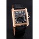 Cartier Tank MC Black Dial Gold Case Black Leather Bracelet 622694