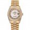 Swiss Rolex Day-Date Diamond Pave White Dial Gold Diamond Bracelet 1453958