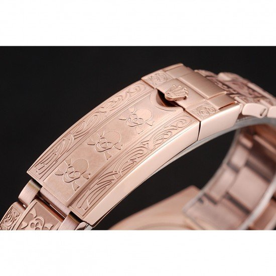 Swiss Rolex Submariner Skull Limited Edition Brown Dial Rose Gold Case And Bracelet 1454087