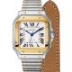 Swiss Santos de Cartier watch, Medium model, automatic, yellow gold and steel, interchangeable metal and leather bracelets