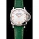 Panerai Radiomir White Dial Stainless Steel Case Green Leather Strap 1453804