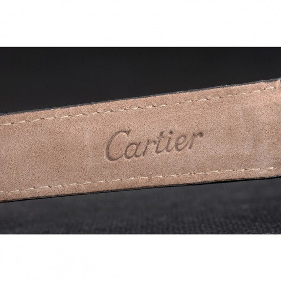 Cartier Ballon Bleu 38mm Black Dial Stainless Steel Case Black Leather Bracelet