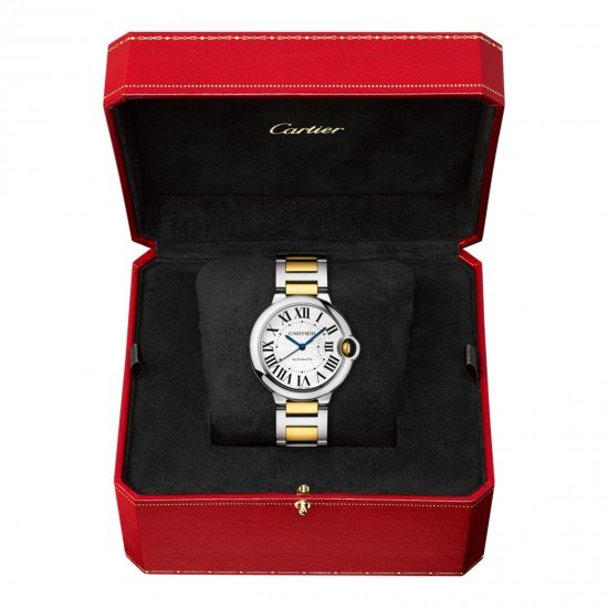 Swiss Ballon Bleu de Cartier watch, 36 mm, 18K gold and steel