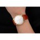 Swiss Rolex Datejust White Dial Gold Case Light Brown Leather Strap