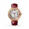 Swiss Ballon Bleu de Cartier watch, 36 mm, rose gold, diamonds, leather