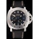 Panerai Luminor Submersible Black Dial Stainless Steel Case Black Leather Strap