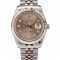 Rolex DateJust Gold Stainless Steel Ribbed Bezel Goldish Dial 41978
